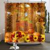 Fall Forest Natural Scene Shower Curtain for Bathroom Autumn Maple Tree Plants Rural Landscape Pumpkin Waterproof Shower Curtain
