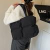 Small-scale design down jacketed bag for women, tote bag with shoulder strap, large capacity, simple and practical for daily com