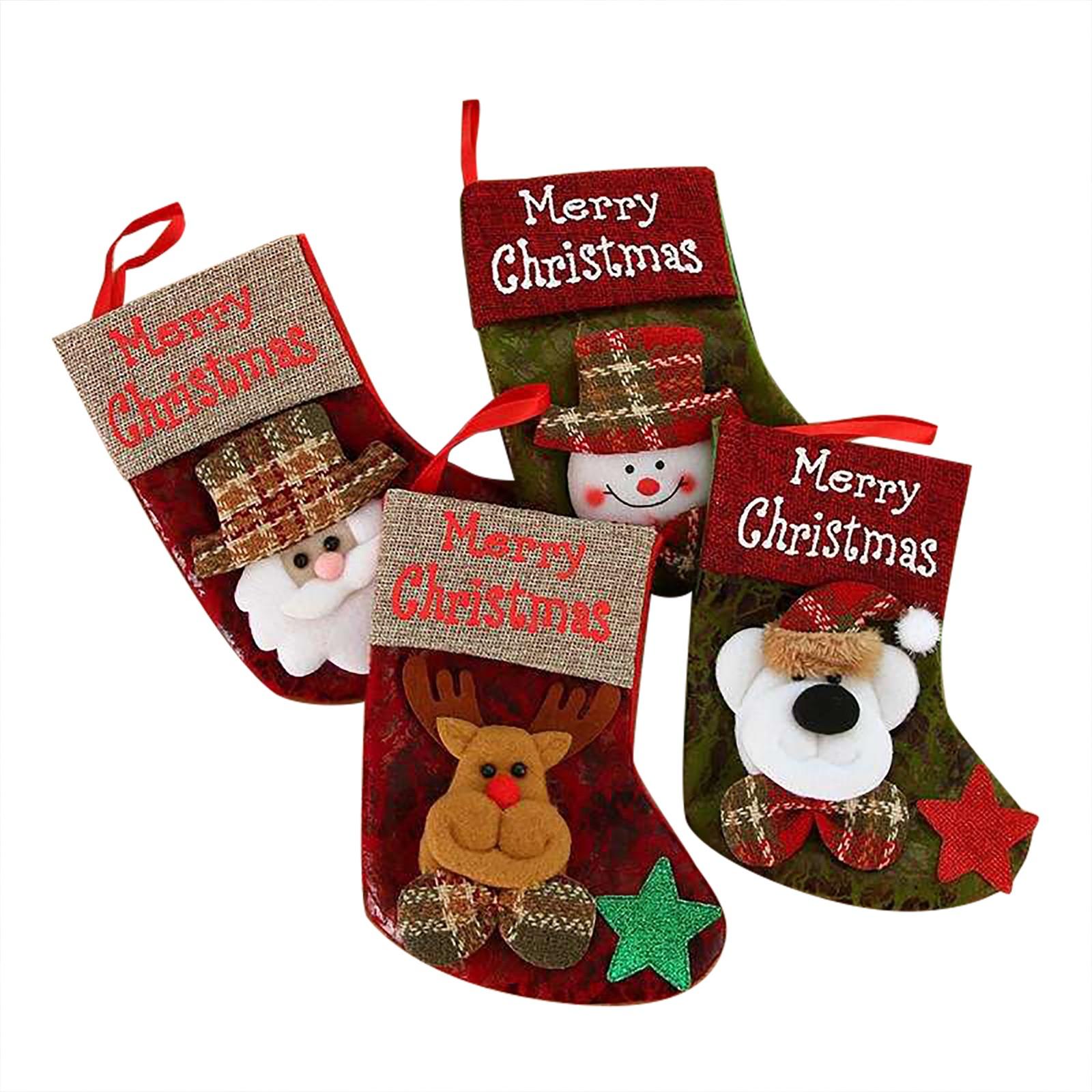

Christmas Tree Decoration Pendant Retro Printed English Christmas Socks