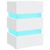 VidaXL LED Bedside Table Nightstand Bedside Cabinet Bed Cabinet Bedroom Home Interior White 326840
