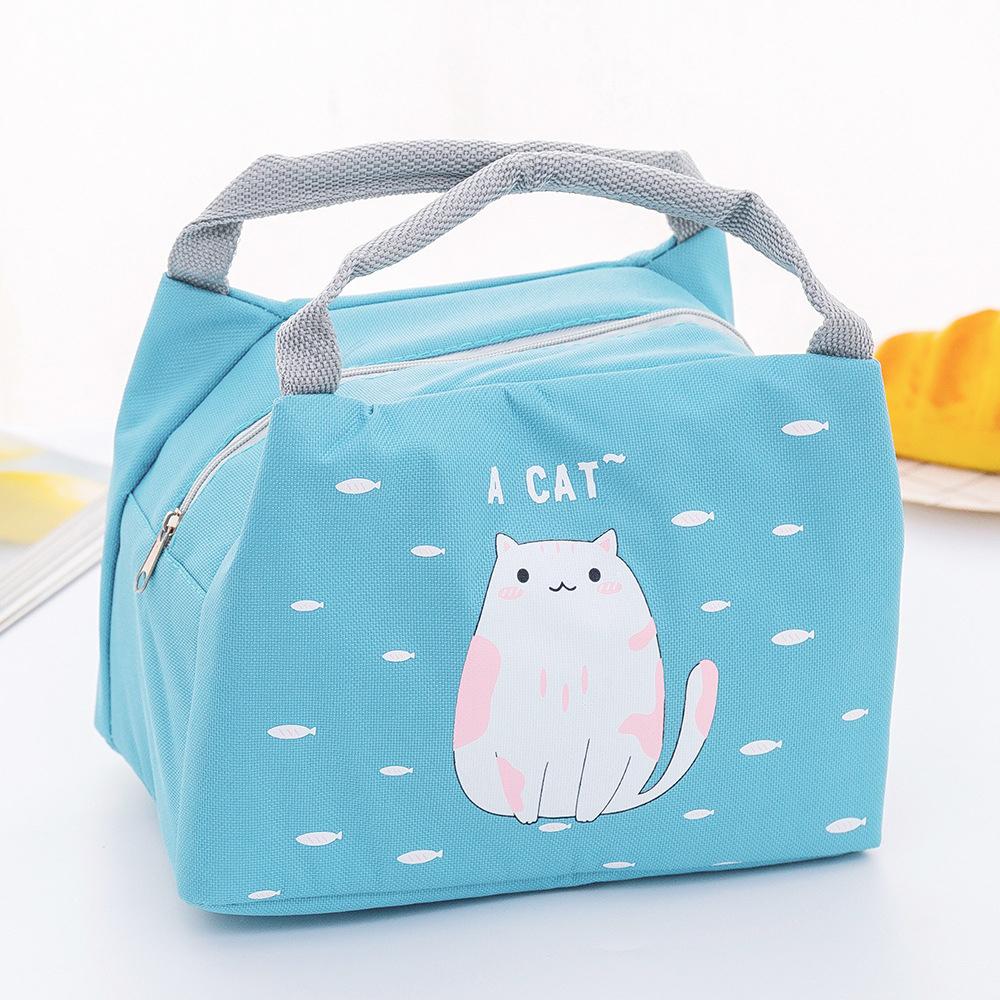 Thermal Lunch Dinner Pouch Canvas Kawaii Cartoon Handbag Picnic Travel Breakfast Box School Child Lightweight to Carry Lunch Pouch Tote Food Pouch