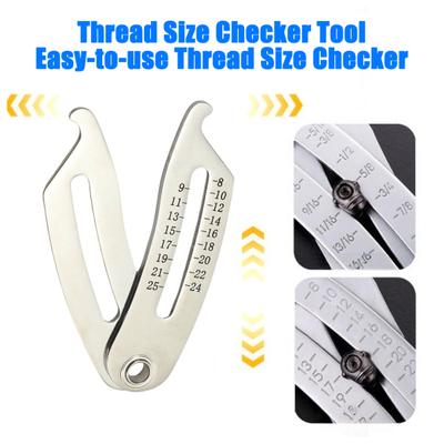 1/2Pcs Portable Thread Size Checker Heavy Duty Stainless Steel Screw Nut Bolt Size Identifier Gauge Quick Manual Measurement Tool