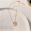 Luxus Mode Goldfarbe Edelstahl Zirkon Doppelring Anhänger Halsketten Für Frauen Charme Braut Halsband Party Schmuck Geschenk