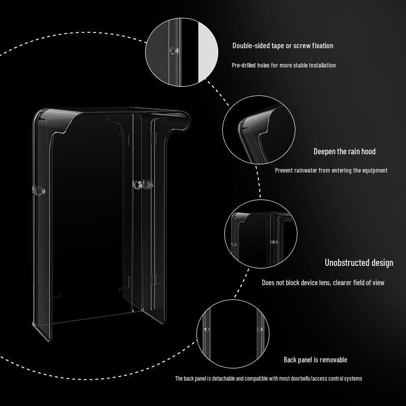 Large Waterproof Cover for Video Doorbell - PC Material, Rain-Resistant 
