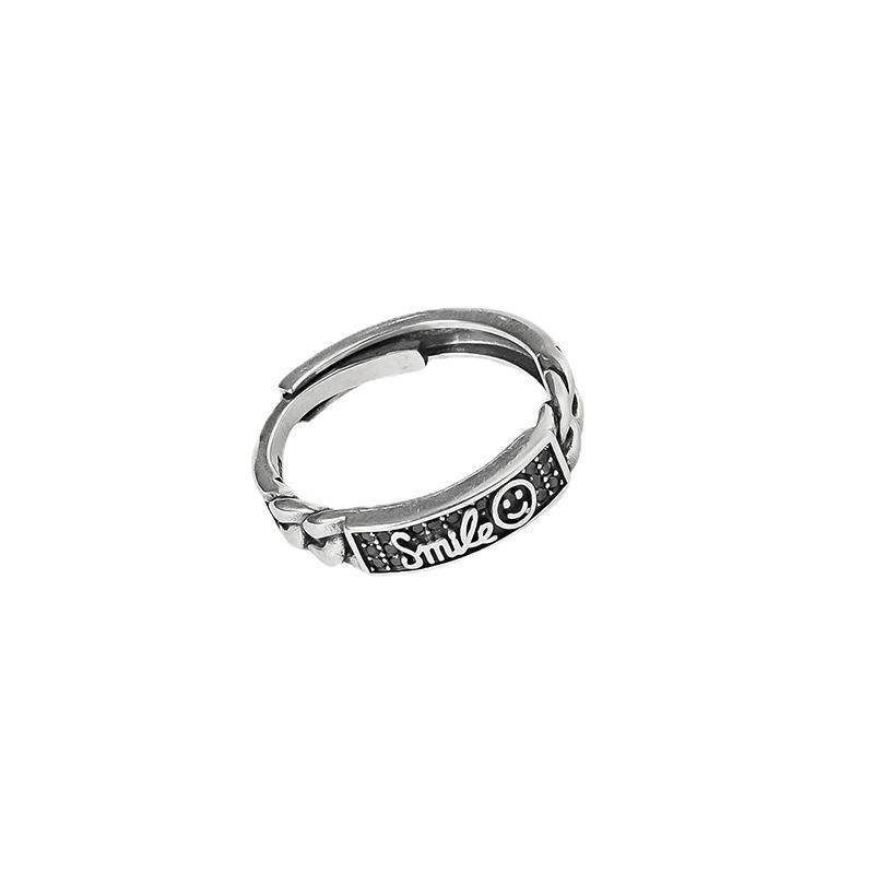 Korean-Japanese Retro Open Chain Ring for Women - Stylish Letter Design