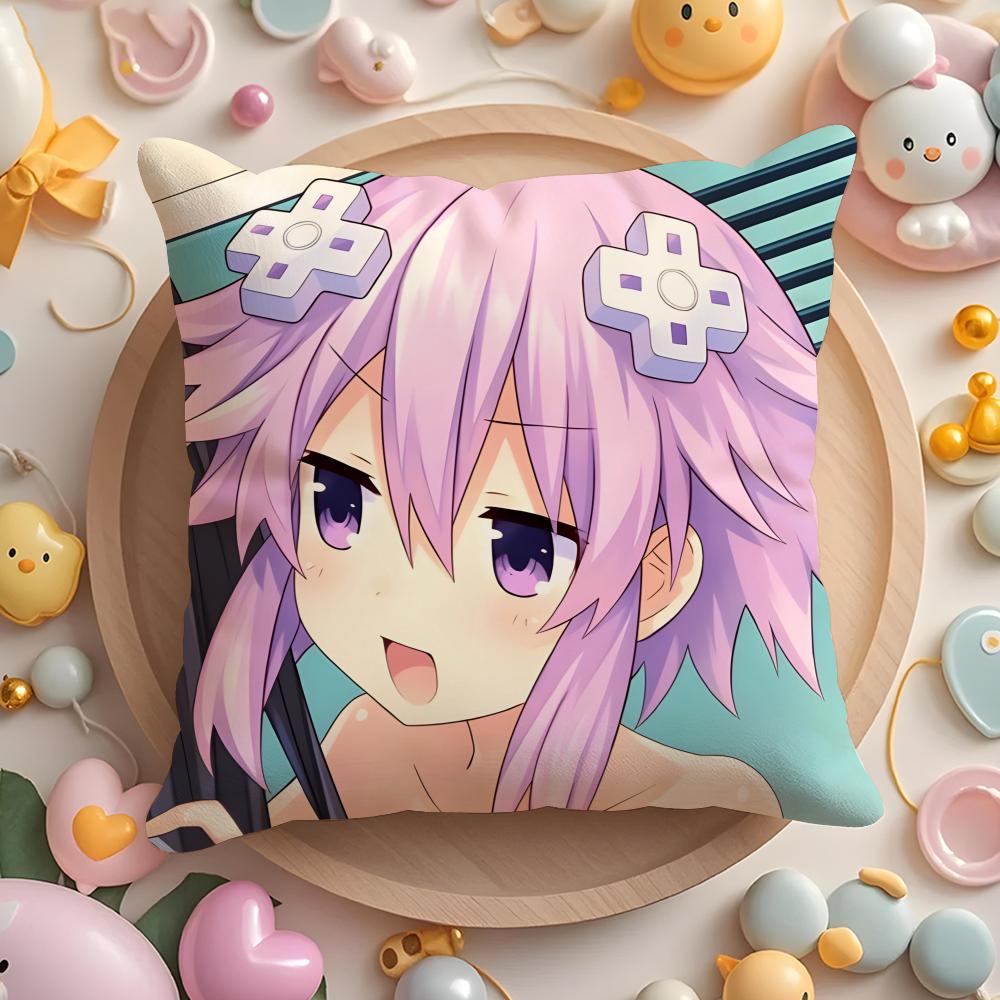 Hyperdimension Neptunia Cute Cushion Cover Home & Car Multi-Scene Pillow Cover - Reversible, Soft & Durable For Daily Use