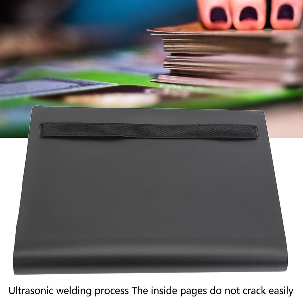 Card Album Folder 4 Pocket 20 Pages Collectible Black Strap 160 Card Capacity Collection Album Holder