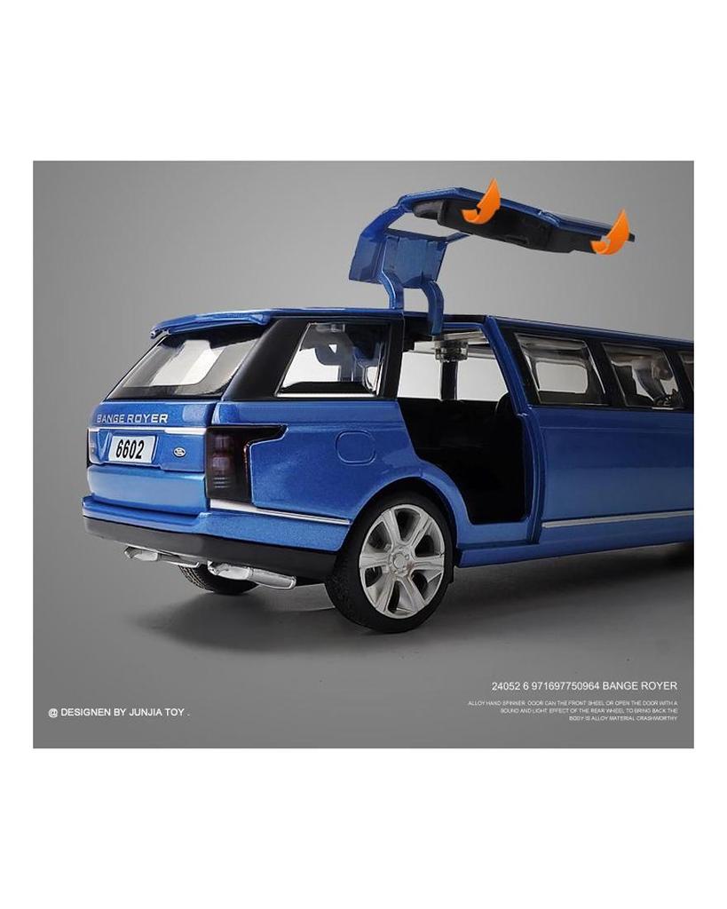 1/32 Scale Land Range Rover Lengthen Diecast Car Model Toy, Pull Back Toy Vehicle with Sound and Light for Kids Toddler Boys Girls Gift Collection