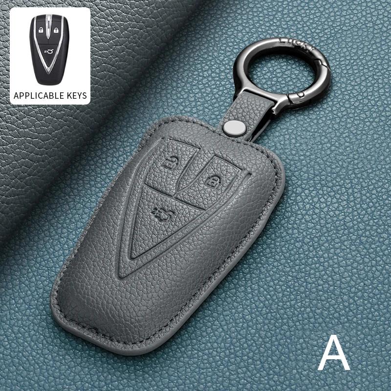 Leather Car Remote Key Case Cover Shell Protector Fob For Changan UNIT UNIK CS35PLUS CS55 PLUS CS75 PLUS Oshan X7 X5 Accessories