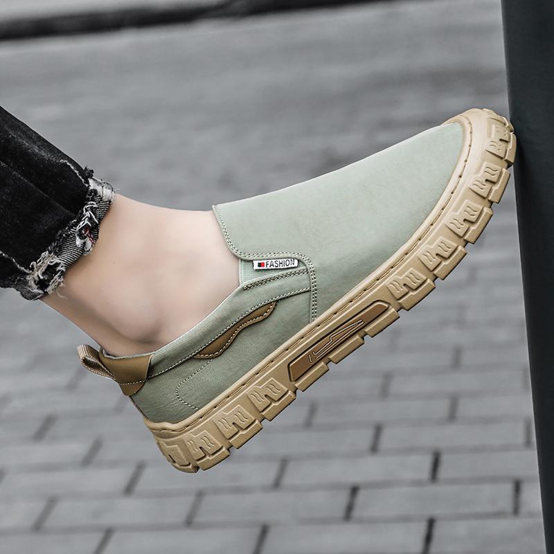 Men's Casual Shoes Breathable Ice Silk Canvas Shoes Loafers Sneakers Outdoor Comfort Slip on Flat Vulacnized Shoes Loafers Men
