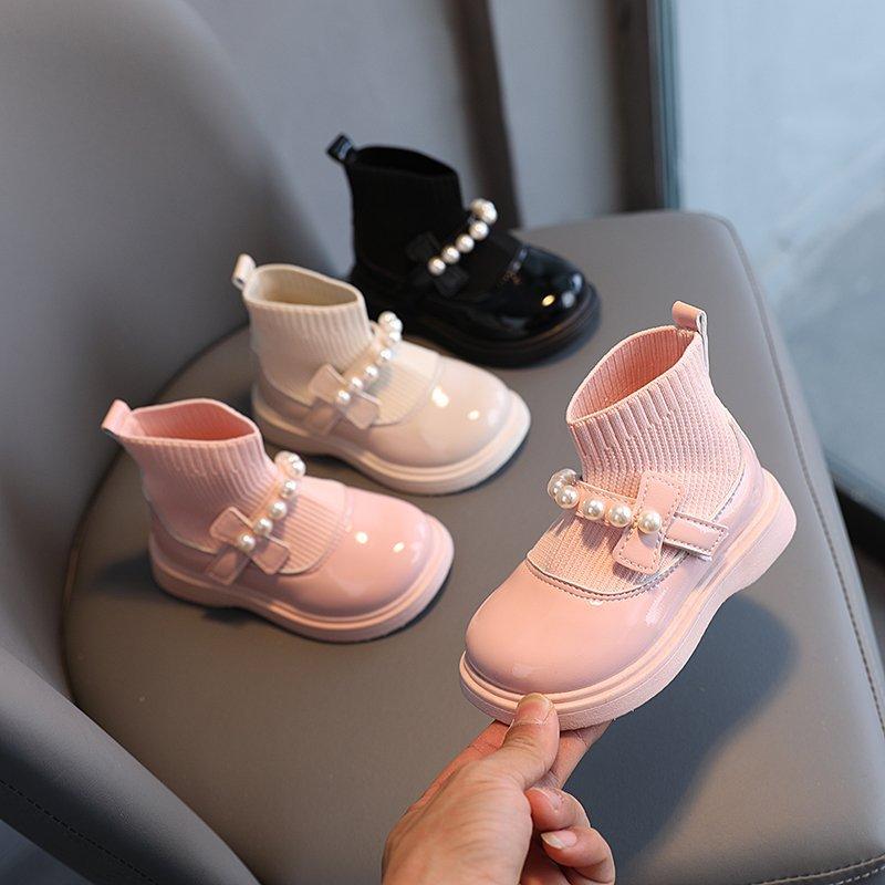 Children Girls' Ankle Boots Baby  Plush Platform Little Toddlers Shoes Flats Non-slip Sole