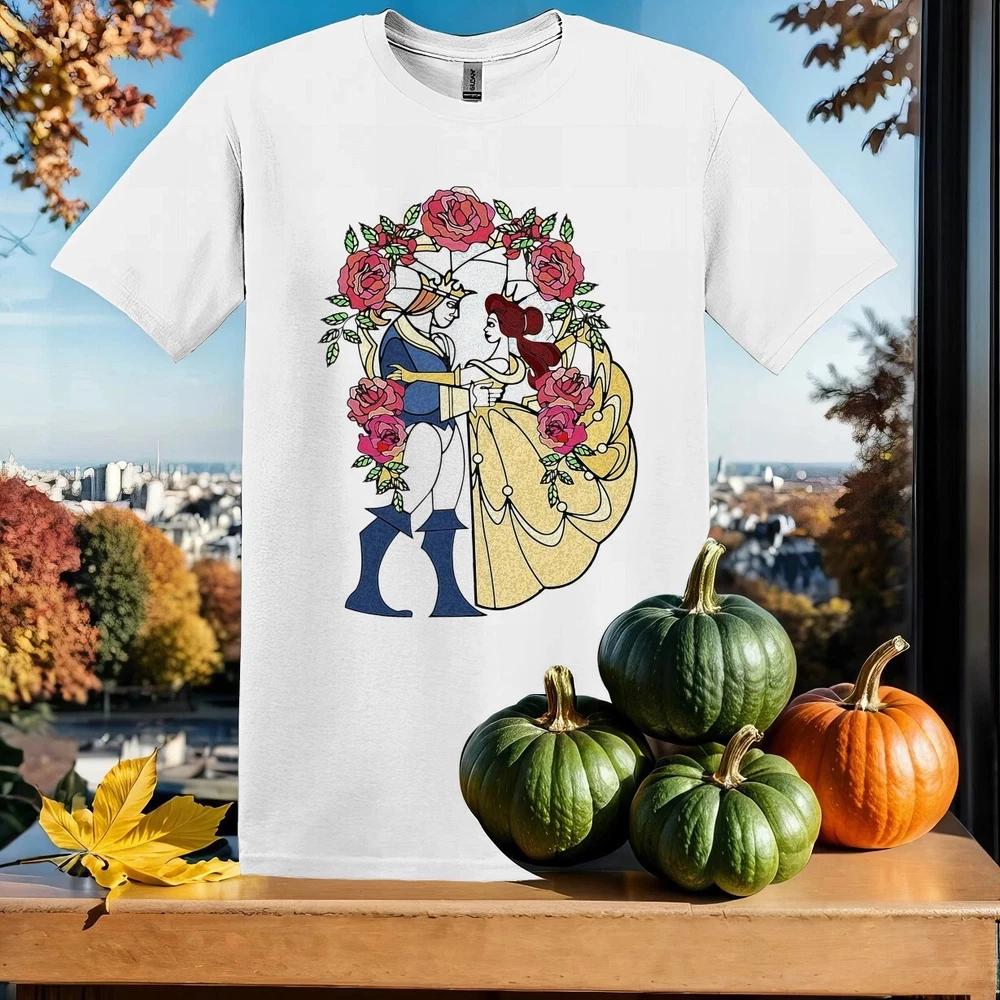 Beauty And The Beast Happy Ending Graphic White TShirt Size S4XL S