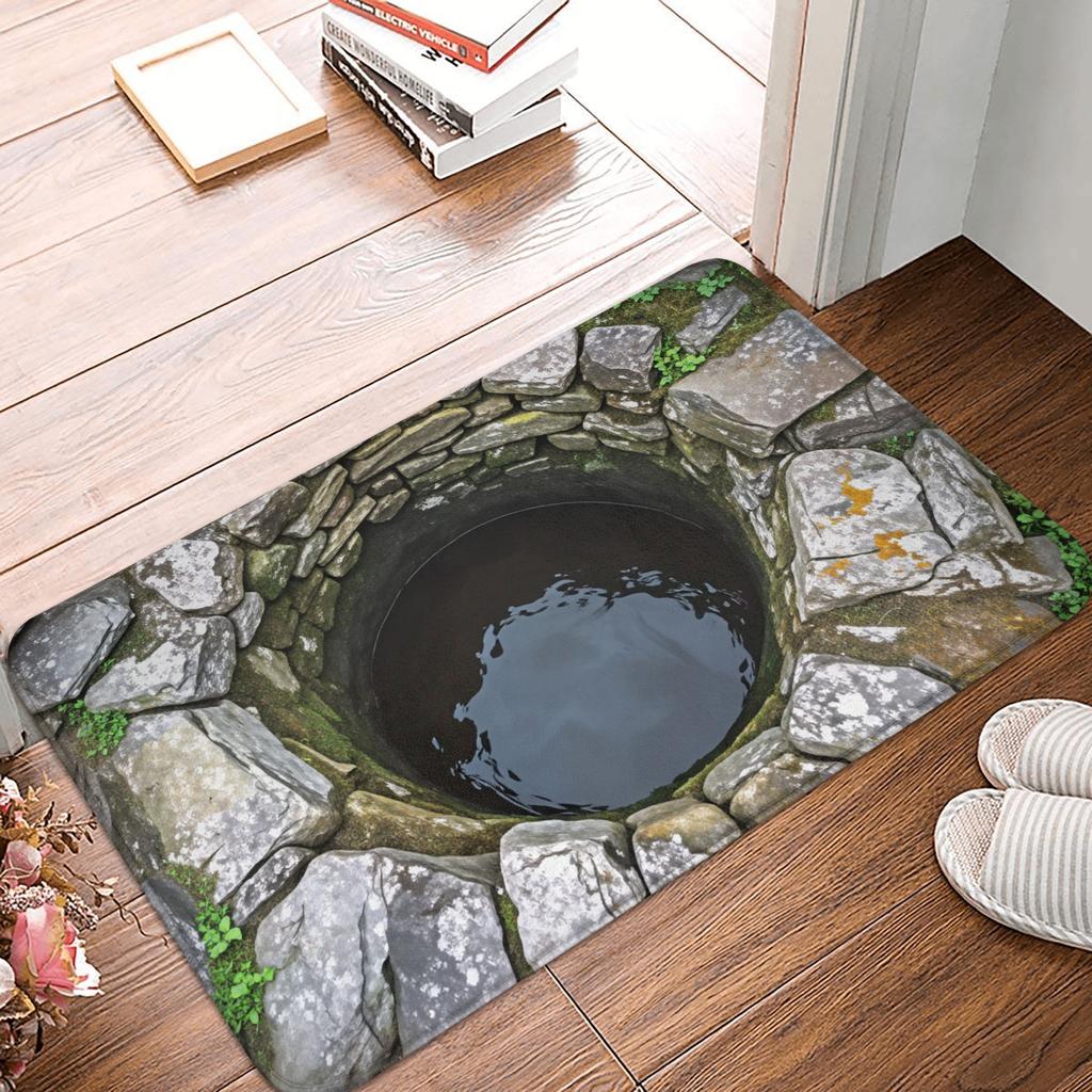 3D Visual Illusion Deep Pit Trap Front Floor Door Entrance Mat Indoor  Kitchen Bath Doormat Bedroom Carpet Rug
