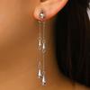 1 Paar Lange Ohrringe Wassertropfen Quaste Leichte Flexible Kette Ohrringe für Damen Verlängerndes Design Leichte Alltagsohrringe