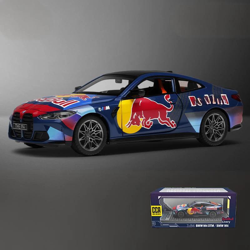 

Масштаб 1/24 BMW M4 G82 DTM Red Bull Модель автомобиля из литого сплава Спортивный классический коллекционный хобби Подарок на праздник для парня Звук