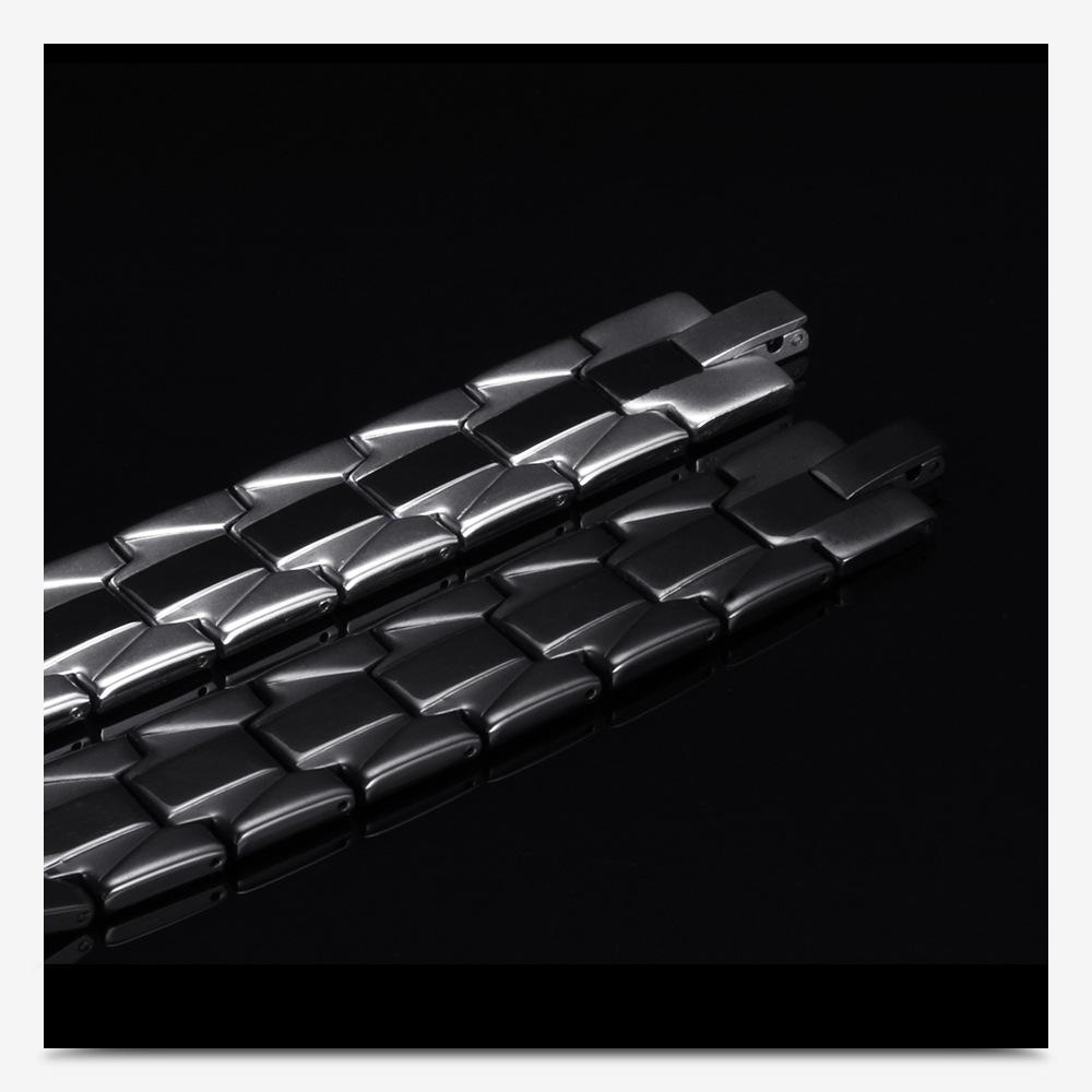 9MM Geometric Cross Bracelet: Black & White Stainless Steel for Men & Women
