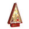 Christmas Cottage Decors Handcrafts LED Lighted Cabin House Festival Ornament for Home and Office Tabletop Display
