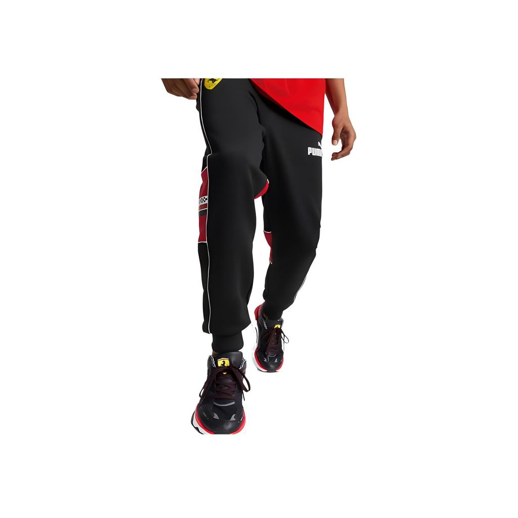 Puma Solid Color Logo Print Elastic Waist Cuffed Sports Casual Pants Men bottoms Black 535820-01