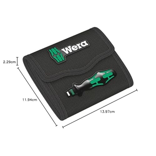 WERA Kraftform Compact Interchangeable Screwdriver Storage Pouch with Belt Loop, 135 X 120 Mm, 671387