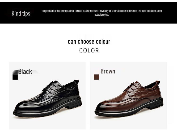 Men's Formal Genuine Leather Derby Shoes - Cowhide, Breathable, Casual, British Style, Wedding Groom Shoes