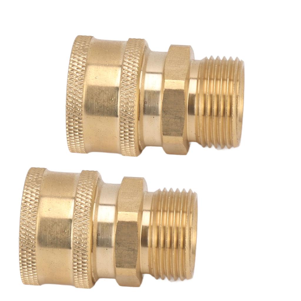 2Pcs Pure Copper M22 High Pressure Washer Fitting Adapter 3/8 Inch NPT Female To M22 Male Adapter