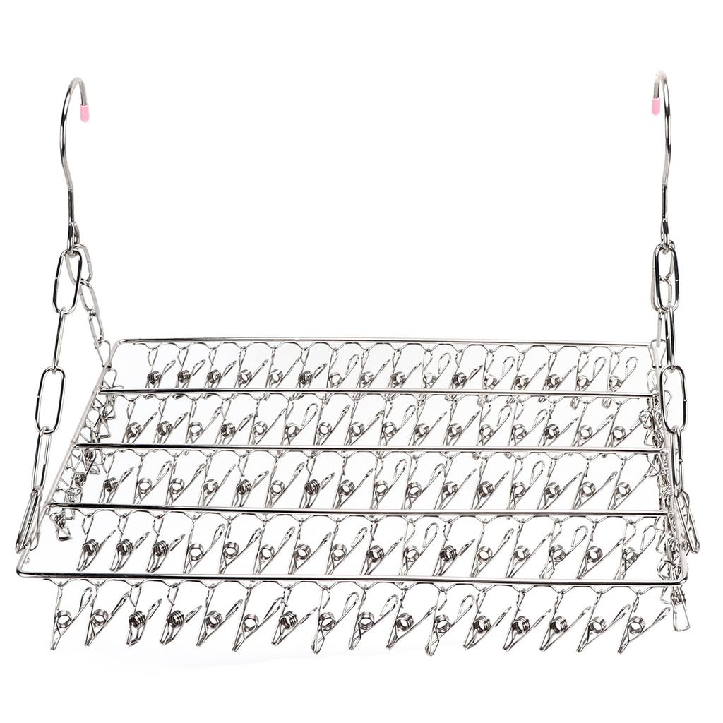 Laundry Drying Rack Stainless Steel Multifunctional Hanging Silver Clothes Drying Rack for Hanging