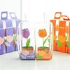 Artificial Knitted Tulips Flower Potted Hand Woven Crochet Flower Tulips Plant Desktop Ornament Home Decorations