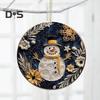 2Pcs Christmas Ornaments Acrylic Flat Xmas Tree Snowman Clock Pendant for Indoor Outdoor Christmas Tree Home Party Decoration