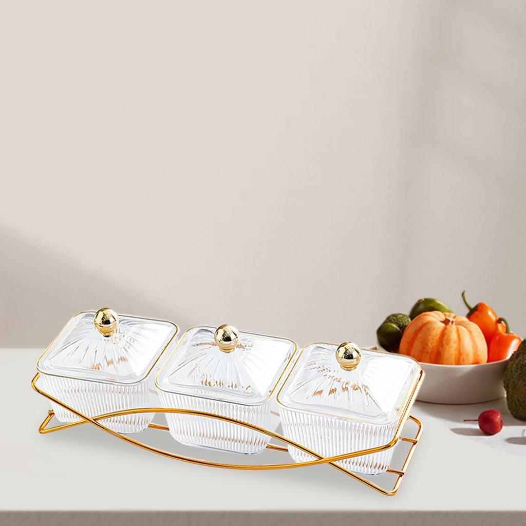 Dessert-Trennteller mit Deckel, Aufbewahrungsbehälter, unterteilte Snack-Servierschalen für Vorspeisen, Home-Party, süße Kekse, Nüsse