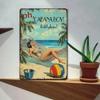 Metal Sign Vintage Tiki Bar Beach Scene Wall Art Decor for Living Room