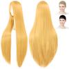 Peruk för Cosplay Case Eden, Premium, Slät, Lång, Rak, 100 cm, Guldblond, WIG6184