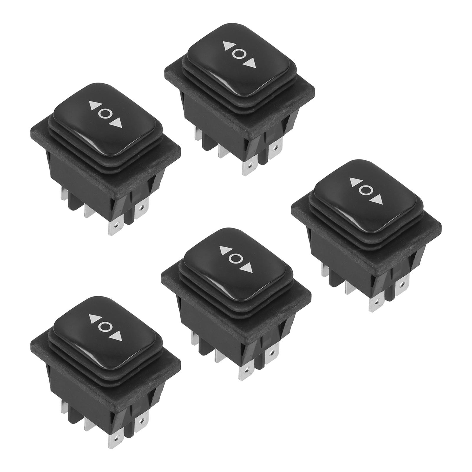 

5Pcs Rocker Switch Boat Type Waterproof 6 Pin 3 Position Bilateral Reset AC125V AC250V