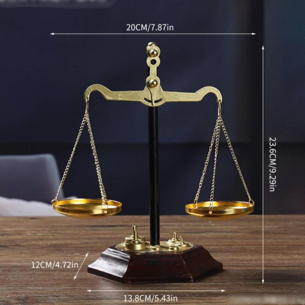 Decorative Balance of Justice Rustic Look Sculpture Sturdy Scale for