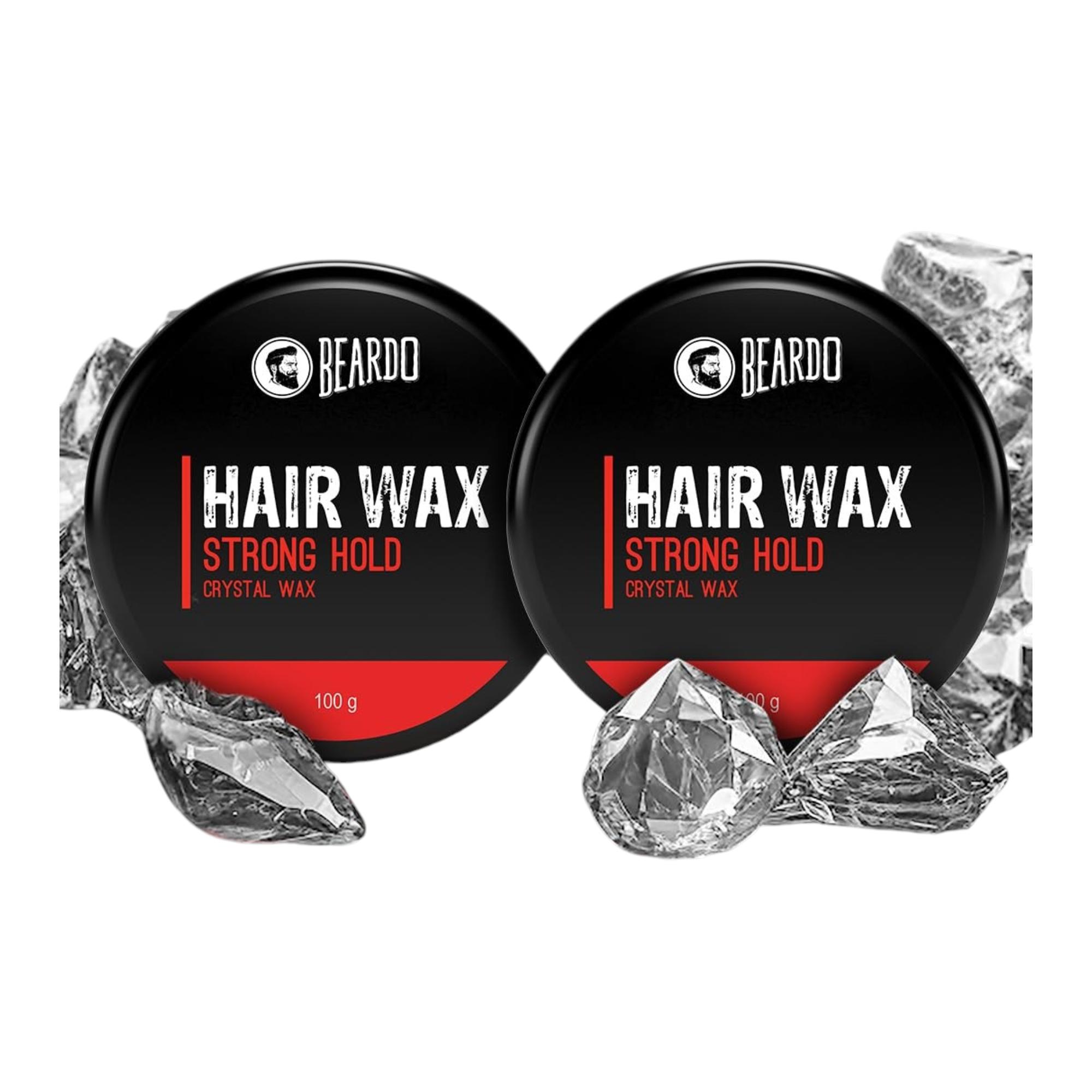 Beardo Stronghold Hair Wax 100 gm X Pack of 2 | Crystal Hair Styling Glossy Shine Strong Hold