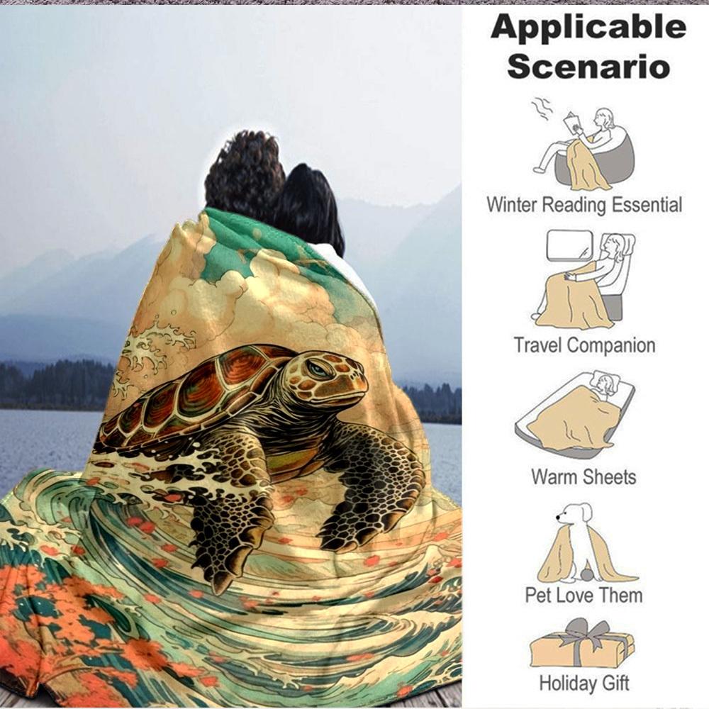 1 Stück Schildkröte Wellen Decke Leichte Flanell Decke Überwurfdecke Für Sofa, Bett, Reisen, Camping, Wohnzimmer, Couch, Stuhl Und Bett yy2509026207