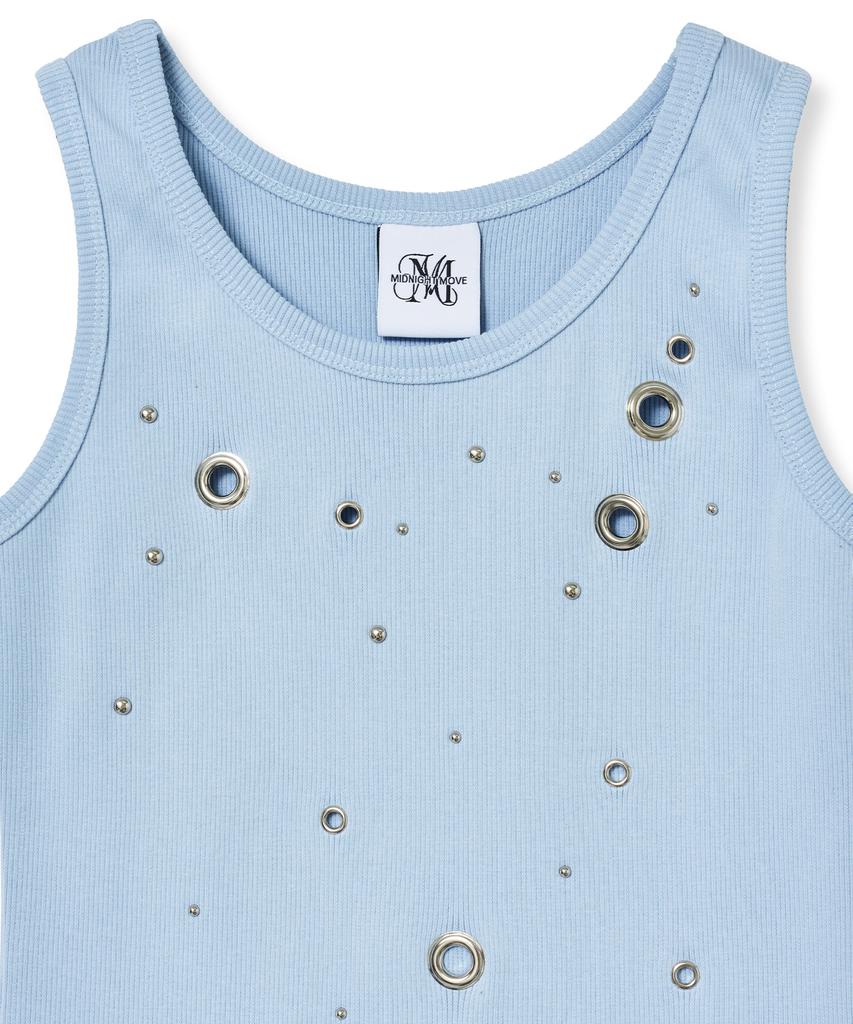 MIDNIGHT MOVE 3 Eyelet Top (Sky Blue)