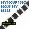 50PCS SMD Tantalum Capacitor 16V 100UF 107C B3528 Type B  1210 Black SMD Tantalum Capacitors,