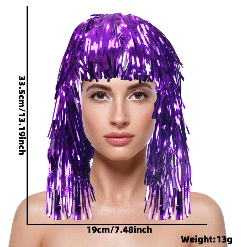 New Shining Colorful Rain Silk Hat Lightweight Cuttable Tassel Headwear Party Head Wear Happy Hawaii