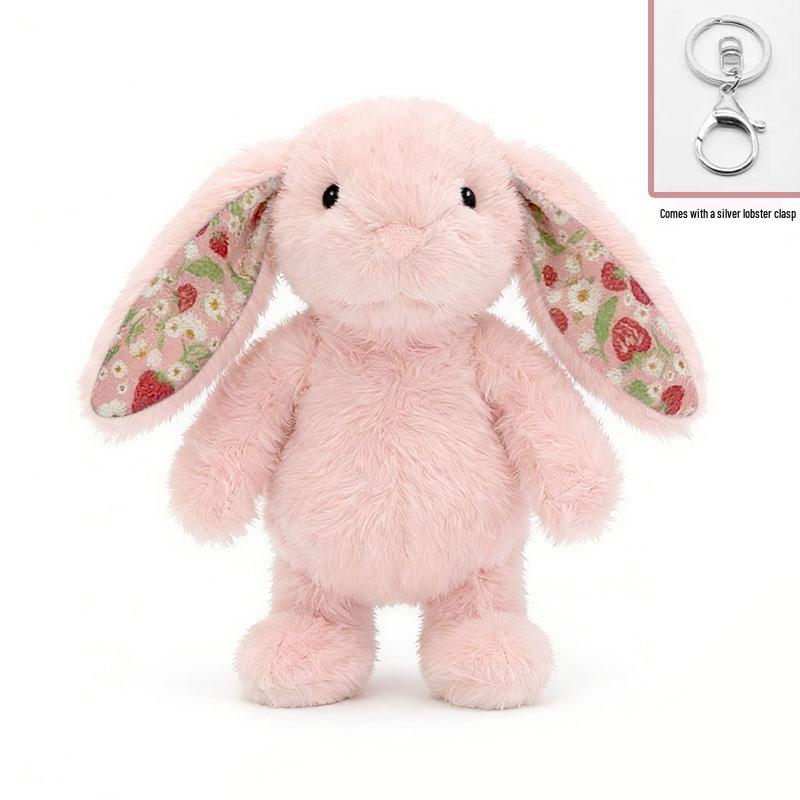 Floral Lop-Eared Bunny Plush Toy - Heart Hug Companion Doll for Kids