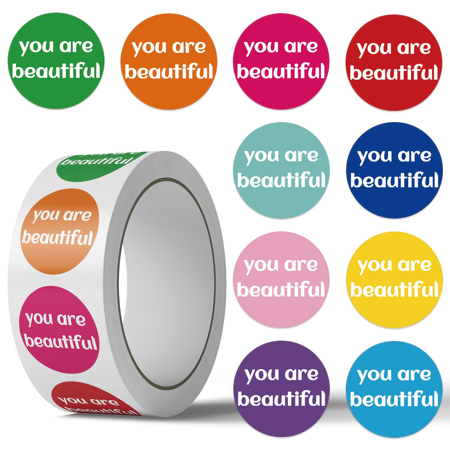 

500 Sheets/roll Roll Tape You Are Beautiful Handbook Material Decorative Envelope