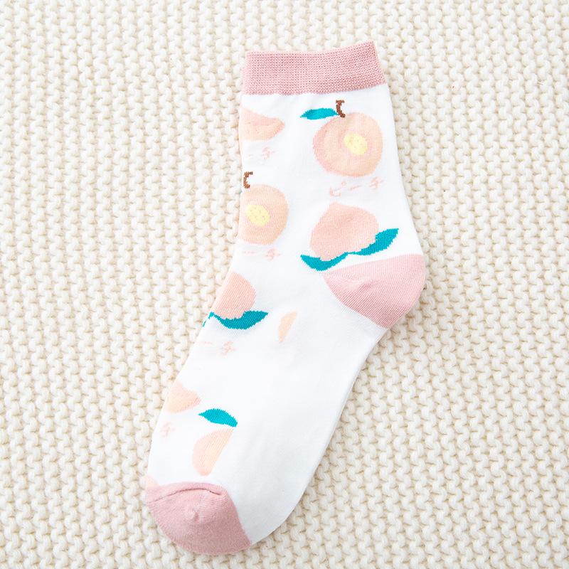 Korean & Japanese Style Women's Cute Cartoon Fruit Mid-Calf Socks for Autumn & Winter