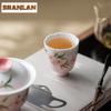 2pc/lot Hand-painted Peach Blossom Teacup Creative Tea Bowl Cute Cup Tea-tasting Smelling Cup Chazhan Master Cups Teaware 50ml