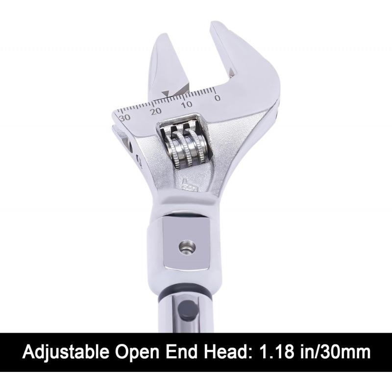 Adjustable Open-End Wrench with Torque Setting Auto Repair Socket Set Interchangeable Heads