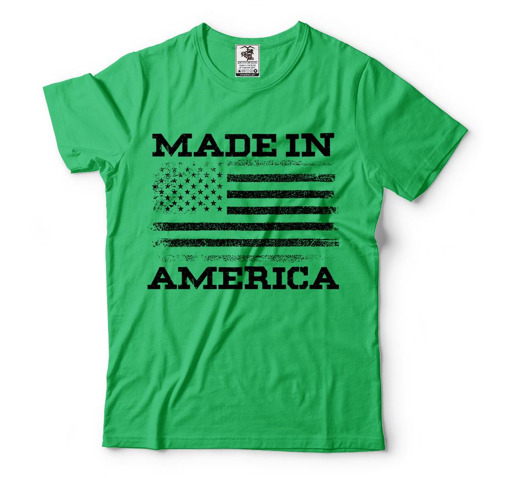 Patriotic t shirts Made In America Vintage USA Flag US Flag Tees 4th Of July