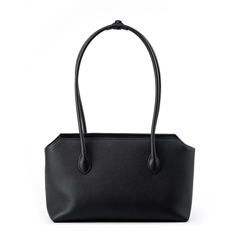 Niche minimalist new high-end leather women's bag tote bag cowhide underarm bag shoulder bag commuter bag