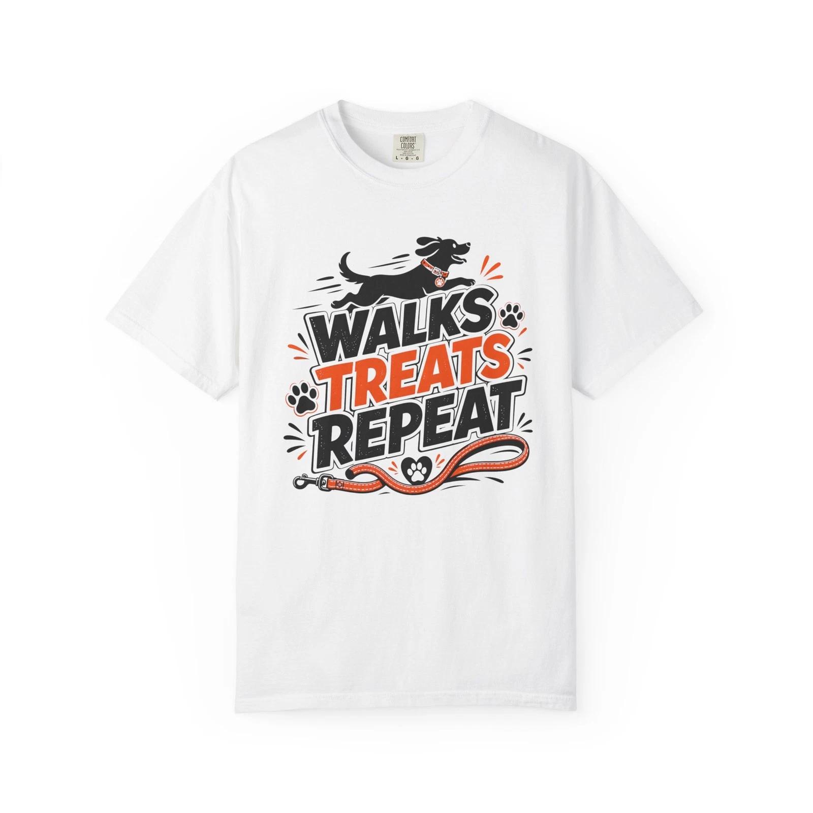 

Walks Treats Repeat T-T-Shirt Funny Dog Lover Tee 2XL
