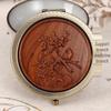 Portable Green Sandalwood Folding Vanity Mirror - Exquisite Round Design, 5 Styles Available