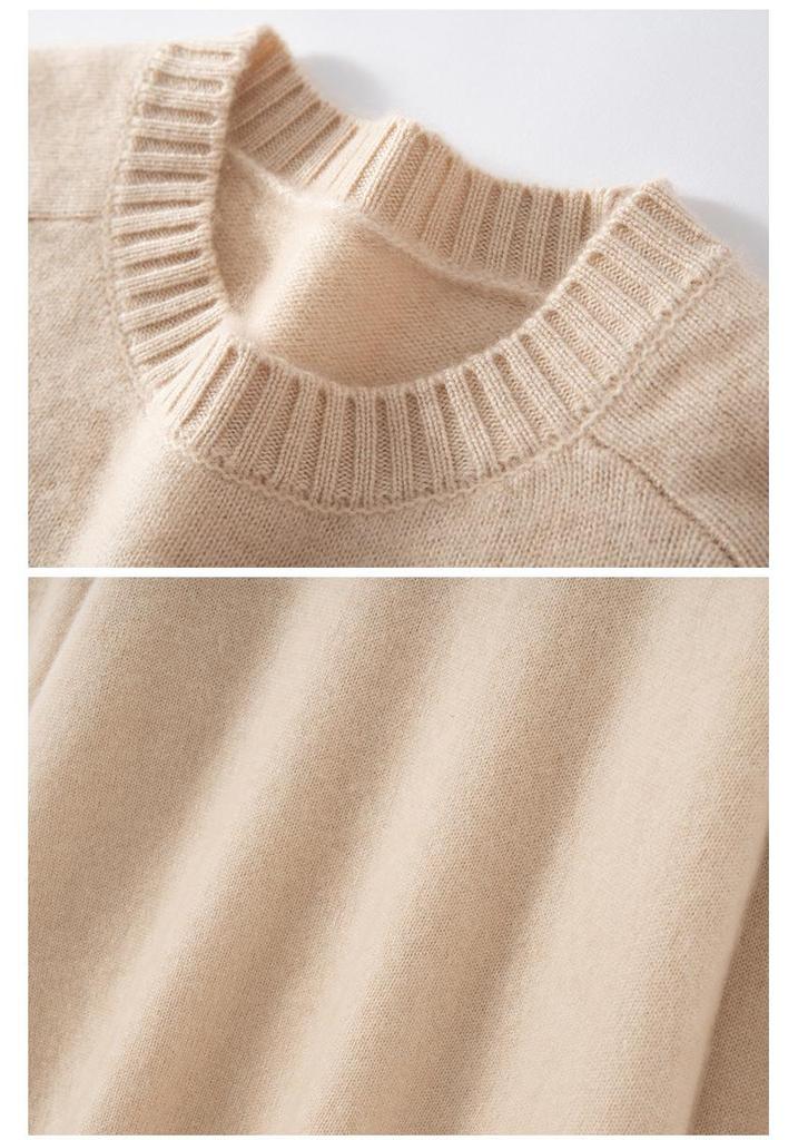 Women's Cashmere Knit Base Layer Shirt - Autumn/Winter Fashion, Versatile, Soft, Comfortable, Slimming, Loose Fit