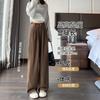 Small Suit Pants Women's New Autumn Drape Loose Casual Wide-leg Trousers Black Corduroy Pants