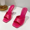 Women's Slippers 2026 New Fashion Square Toe Open Toe Women's Sandals Summer Casual Comfortable Party Dress Women's High Heels